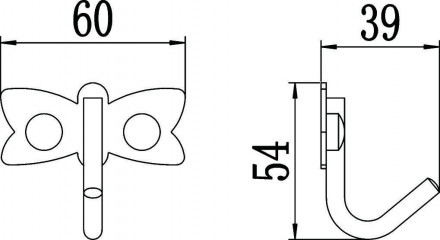 Крючок одинарный Savol s-00101A