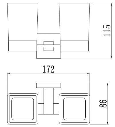 Держатель двух стаканов Savol S-06568C