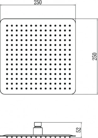 Лейка для верхнего душа 25x25 см Savol S-000F10