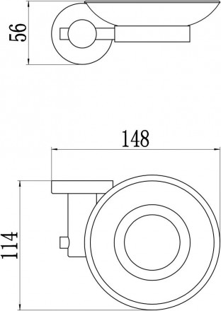 Мыльница стеклянная с настенным держателем Savol S-005659H