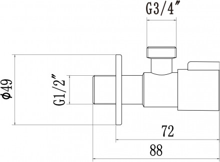 Угловой вентиль красный 3/4 Fmark FS(005)10