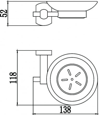 Мыльница стеклянная с настенным держателем Savol S-009959