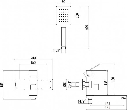 Смеситель для ванны Fmark FS8104C