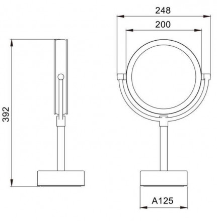Зеркало настольное, двухстороннее JAVA S-M221W