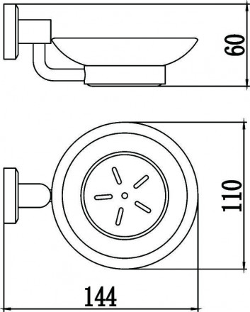 Мыльница стеклянная с настенным держателем Savol S-009559