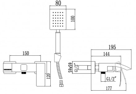 Смеситель для ванны Fmark FS8624H
