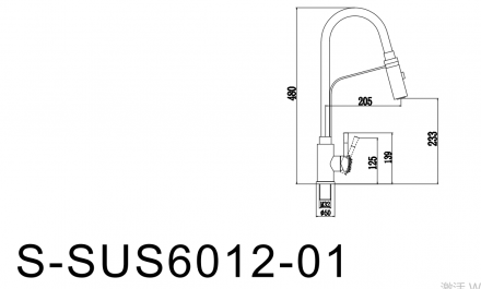 Смеситель Savol S-SUS6012-01 для кухонной мойки с гибким цветным изливом