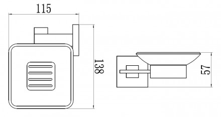 Мыльница стеклянная с настенным держателем Savol S-06559H