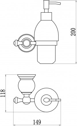 Дозатор для жидкого мыла с настенным держателем S-005731B Savol