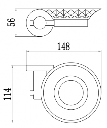 Мыльница стеклянная с настенным держателем Savol S-005659